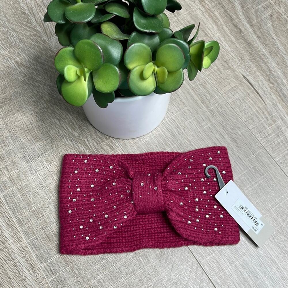 NWT BP Red Berry Metallic Knitted Headwrap Women’s One Size